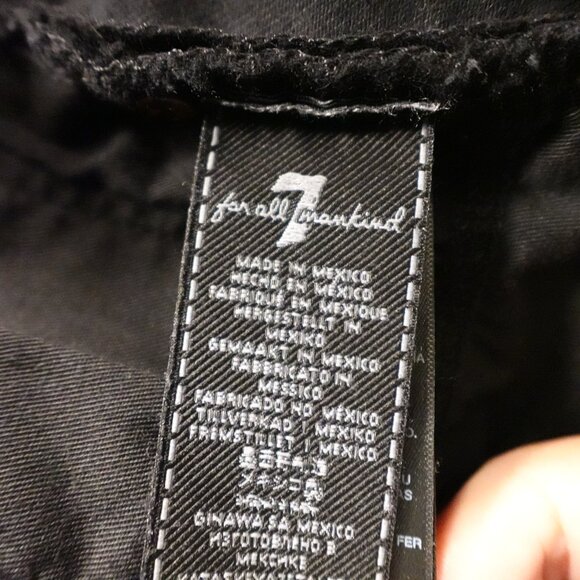 7 For All Mankind Paxtyn Skinny Performance Jeans Men’s 31 Black Distressed Knee - Picture 13 of 14